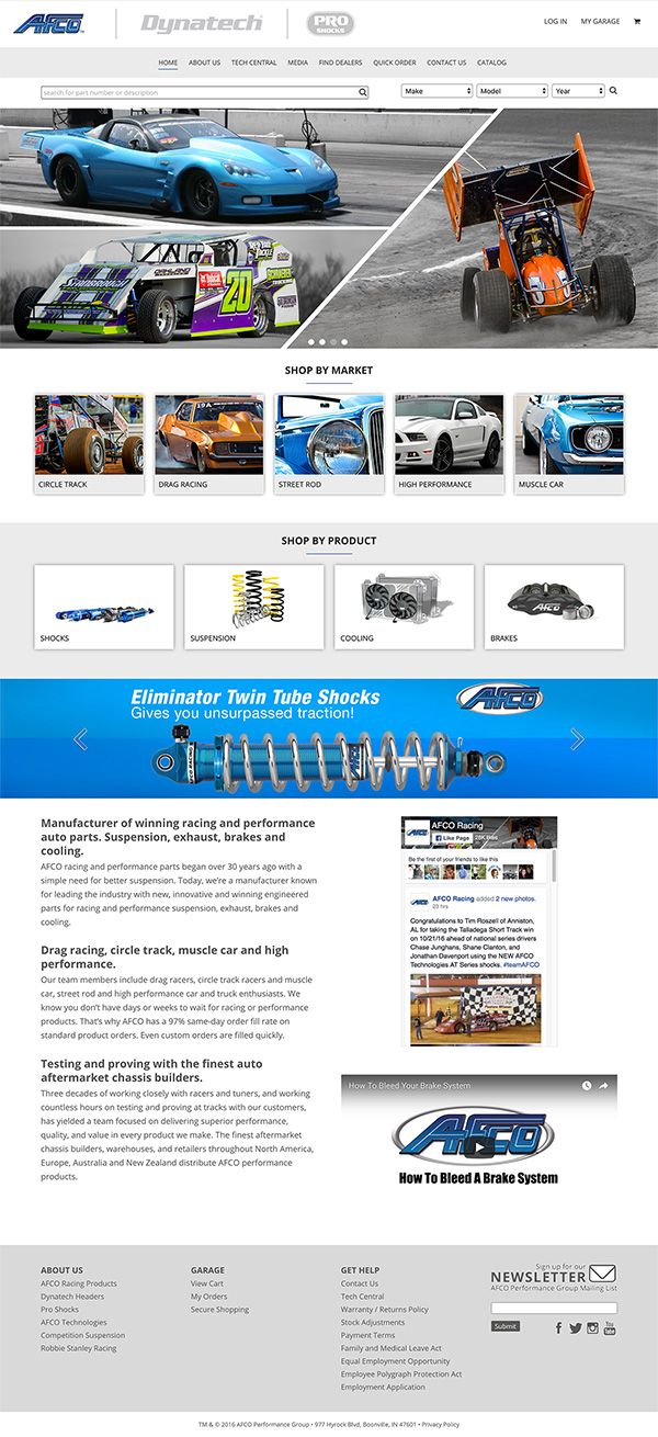 AFCO Performance parts eCommerce eCommerce website built for AFCO Performance Parts